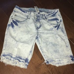 Acid wash shorts